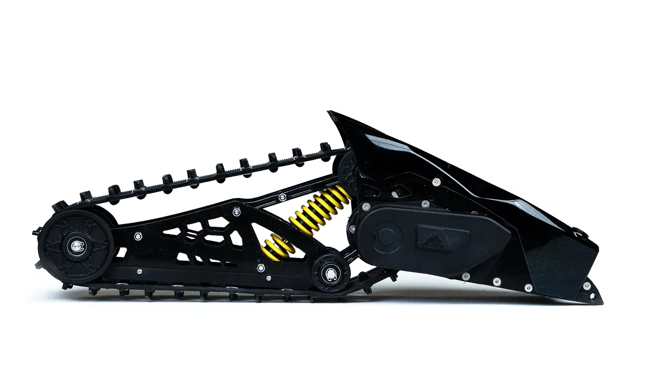 E-XC electric ski drivetrain system — custom built for cross-country skiing